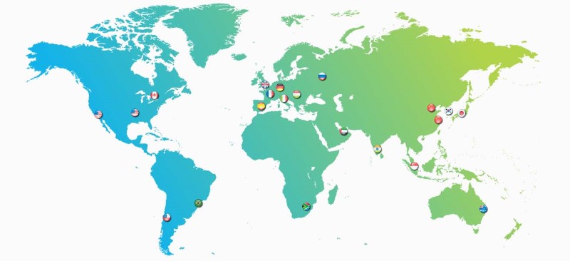 Global map showing Christie office locations
